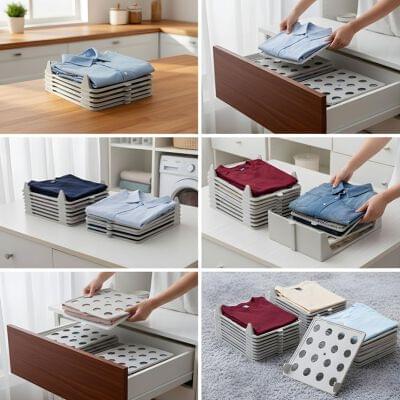 Stackable Shirt Jeans Folding Tray For Wardrobe Drawer Storage